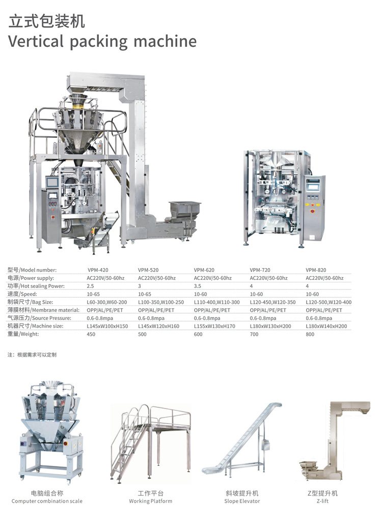 立式包裝機(jī)參數(shù)